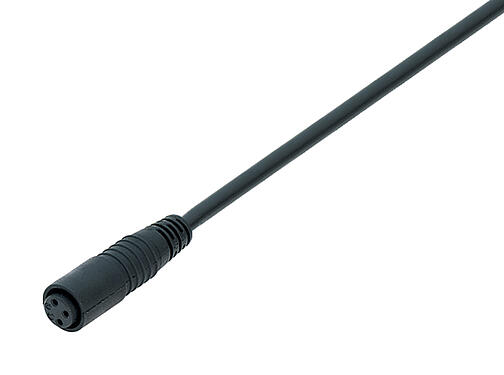 插图 79 3410 15 03 - Snap-in 快插 直头孔头电缆连接器, 极数: 3, 非屏蔽, 预铸电缆, IP65, PUR, 黑色, 3x0.14mm², 5m
