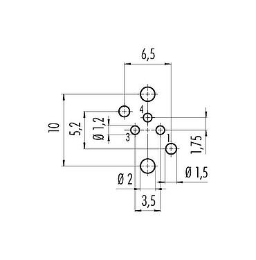 导体结构 99 3412 281 03 - M8 孔头法兰座, 极数: 3, 非屏蔽, THR, IP67, UL