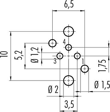 导体结构 M8 孔头法兰座, 极数: 3, 非屏蔽, THR, IP67, UL 2238