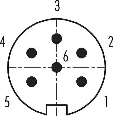 联系安排 (外掛程式側) M16 弯角针头电缆连接器, 极数: 6 (06-a), 4.0-6.0mm, 非屏蔽, 焊接, IP40