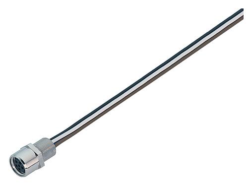 Illustration 76 6018 0111 00003-0200 - M8 Female panel mount connector, Contacts: 3, unshielded, single wires, IP67/IP69K, UL, M8x0.5