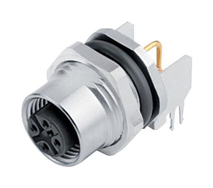 Illustration 86 0532 1121 00004 - M12 Female panel mount connector, Contacts: 4, shieldable, THT, IP68, UL, PG 9, Rear Mounting