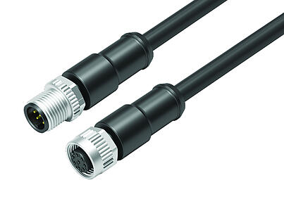 Automation Technology - Sensors and Actuators--Connecting cable male cable connector - female cable connector_VL_KSM12-77-3429_KDM12-3430-50708_black