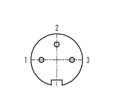 联系安排 (外掛程式側) 09 0108 80 03 - M16 孔头法兰座, 极数: 3 (03-a), 非屏蔽, 焊接, IP67, UL, 板前固定