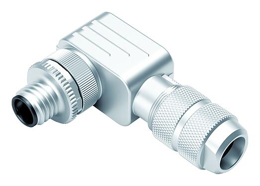 Illustration M12 Male angled connector, Contacts: 4, 5.0-8.0 mm, shieldable, crimping (Crimp contacts must be ordered separately), IP67, UL 2238