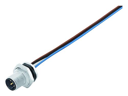Illustration 76 0631 1015 00004-0200 - M12 Male panel mount connector, Contacts: 4, unshielded, single wires, IP68, M16x1.5, Rear Mounting