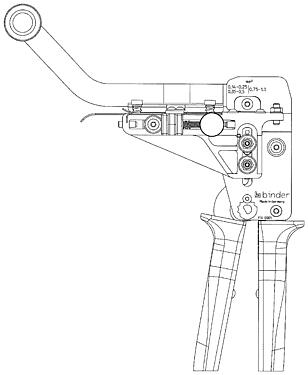 Scale drawing 67 0001 014 100 - M16 IP40 - Crimp tool for band contacts; series 581/680/682
