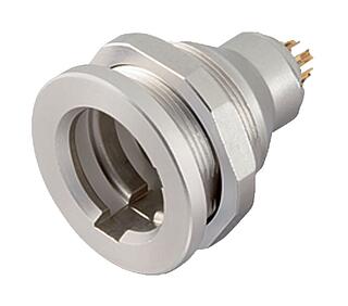 Push Pull Female panel mount connector, Contacts: 4, shieldable, solder, IP67, M14x0,5, Front mounting