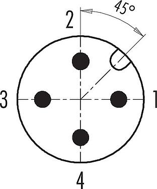 联系安排 (外掛程式側) M12 直头针头电缆连接器, 极数: 4, 8.0-10.0mm, 非屏蔽, 螺钉接线, IP67, UL 2238, VDE, PG 11, 用于供电