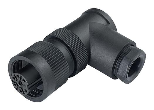 插图 99 0218 215 07 - RD24 弯角孔头电缆连接器, 极数: 6+PE, 10.0-12.0mm, 非屏蔽, 螺钉接线, IP67, PG 13.5
