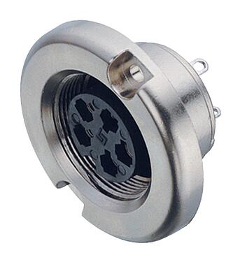 Illustration M25 Female panel mount connector, Contacts: 12, shieldable, solder, IP40, Front mounting