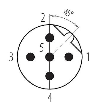 联系安排 (外掛程式側) M12 直头针头电缆连接器, 极数: 5, 5.0-8.0mm, 可接屏蔽, 螺钉接线, IP67, UL 2238, 鸢尾花