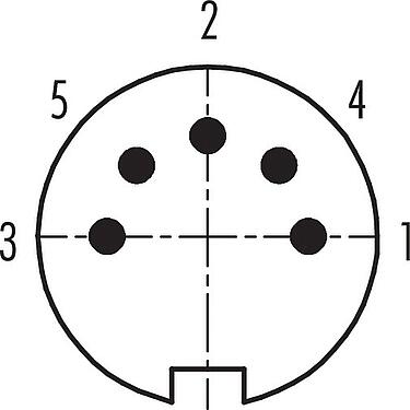 联系安排 (外掛程式側) M16 弯角针头电缆连接器, 极数: 5 (05-b), 4.0-6.0mm, 非屏蔽, 焊接, IP40