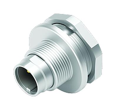 Illustration M9 Male panel mount connector, Contacts: 3, unshielded, solder, IP67, M12x0.5, Front mounting, potted