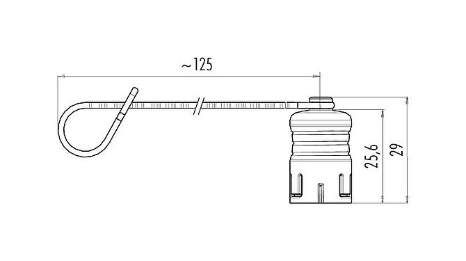 Scale drawing 08 2586 000 000 - Snap-In - protective cap for cable socket; Series 720