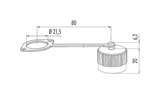 Scale drawing 08 2672 000 000 - RD24 - Protective cap for flange plug; Series 692/693