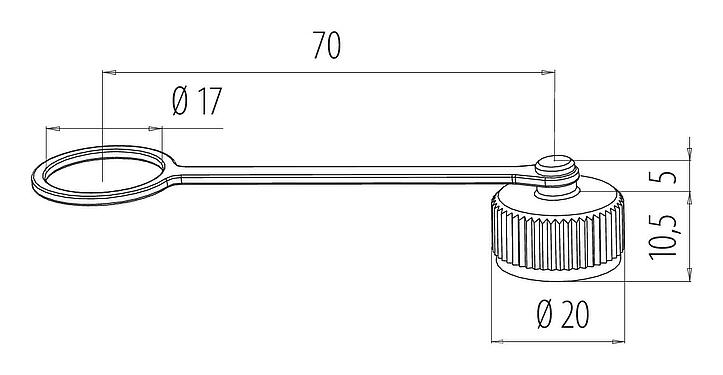 Scale drawing 08 2670 000 000 - M16 IP67 - Protection cap for flanged plug; series 423/425/723