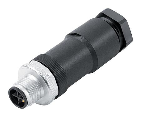 插图 M12 直头针头电缆连接器, 极数: 2+PE, 8.0-10.0mm, 非屏蔽, 螺钉接线, IP67, UL 2238