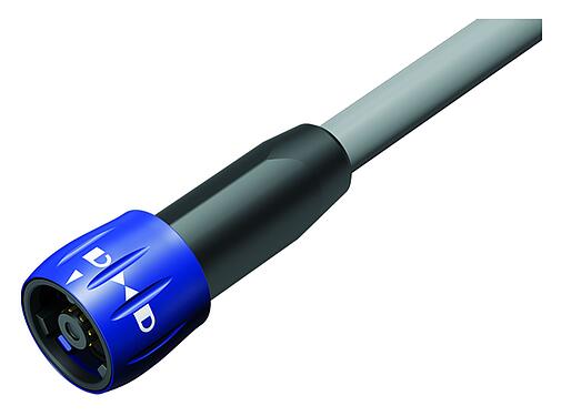 Illustration 77 6065 0000 20008-0500 - Bayonet Male cable connector, Contacts: 8, unshielded, solder, IP67, PVC, grey, 8 x 0.25 mm², 5 m