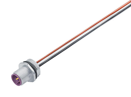 Illustration 76 0231 0011 00105-0200 - M12 Male panel mount connector, Contacts: 5, unshielded, single wires, IP68, UL, M16x1.5