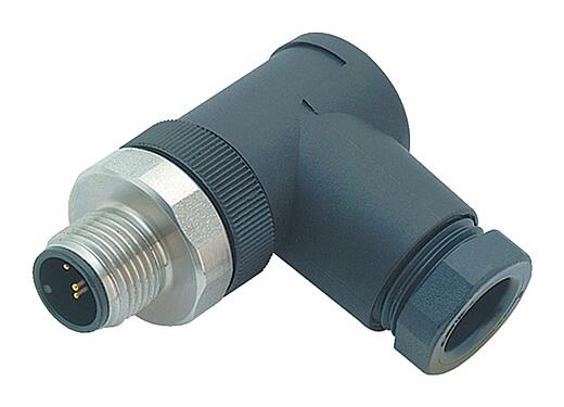 插图 M12 弯角针头电缆连接器, 极数: 4, 4.0-6.0mm, 非屏蔽, 螺钉接线, IP67, UL 2238