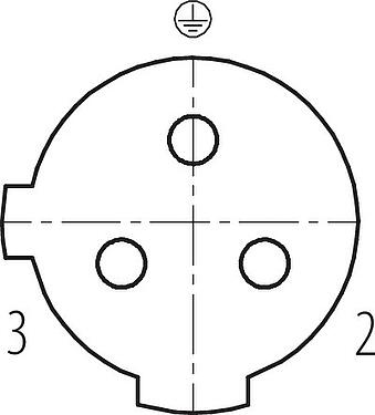 联系安排 (外掛程式側) M12 直头孔头电缆连接器, 极数: 2+PE, 6.0-8.0mm, 非屏蔽, 螺钉接线, IP67, UL