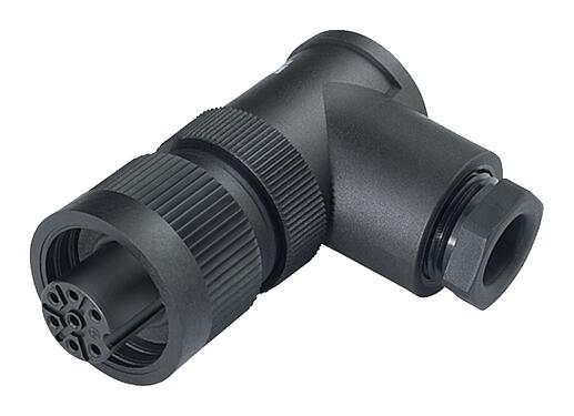 插图 RD24 弯角孔头电缆连接器, 极数: 3+PE, 8.0-10.0mm, 非屏蔽, 螺钉接线, IP67, UL, ESTI+, VDE, PG 11