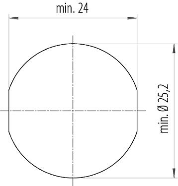 Assembly instructions / Panel cut-out B23 Female panel mount connector, Contacts: 9 (4+PE + 4), THT, IP65/IP67, Rear mounting, ENP: Power pin / Data socket