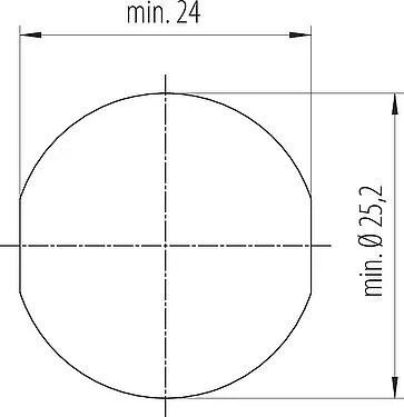 Assembly instructions / Panel cut-out B23 Male panel mount connector, Contacts: 9 (4+PE + 4), THT, IP65/IP67, Rear mounting, ENP: Power pin / Data socket