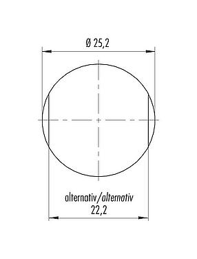 Assembly instructions / Panel cut-out RD24 Male panel mount connector, Contacts: 6+PE, unshielded, screw clamp, IP67, UL, ESTI+, VDE, Front mounting