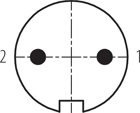 联系安排 (外掛程式側) M16 针头法兰座, 极数: 2 (02-a), 非屏蔽, 焊接, IP67, UL 2238, M18x0,75, 板前安装