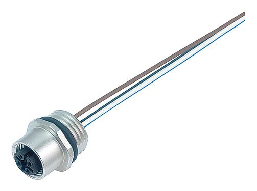 Illustration 76 2132 0111 00004-0200 - M12 Female panel mount connector, Contacts: 4, unshielded, single wires, IP68, UL, PG 9, stainless steel