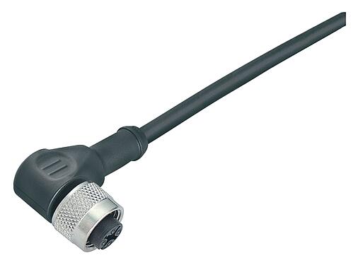 Illustration 79 3484 970 08 - Number of poles: 8, angled socket M12, for M8 4-way distributor, PUR, cable length 5 m