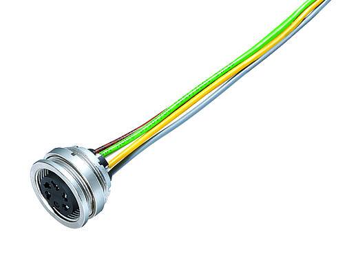 Illustration 09 0474 702 08 - M16 IP40 Female panel mount connector, Contacts: 8 (08-a), unshielded, single wires, IP40