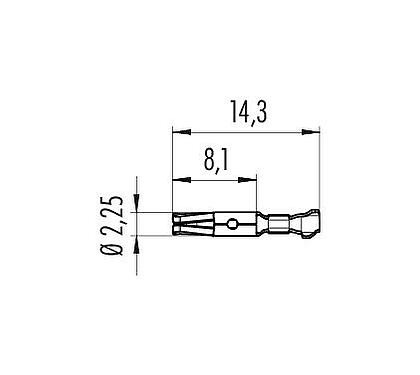 Scale drawing 61 0797 085 00 - M16 IP40 / M16 IP67 / Bayonet HEC - Socket contact, 50 pcs. single; Series 423/425/581/680/682/696/723
