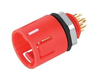 Snap-In Male panel mount connector, Contacts: 5, unshielded, solder, IP67, UL 2238, M8x0,75, Front mounting