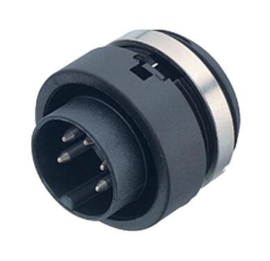 3D View 99 0619 00 06 - Bayonet Male panel mount connector, Contacts: 6, unshielded, solder, IP40
