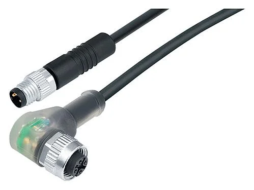 插图 77 3634 3405 50004-0100 - M12/M8 针头电缆连接器 - 孔头弯角电缆连接器, 极数: 4, 非屏蔽, 预铸电缆, IP67, PUR, 黑色, 4x0.25mm², 带LED的PNP, 1m