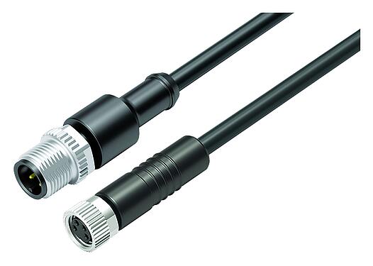 插图 77 3429 3406 50004-0100 - M12/M8 针头电缆连接器 - 孔头带电缆连接器, 极数: 4, 非屏蔽, 预铸电缆, IP67, UL, PUR, 黑色, 4x0.34 mm², 1m