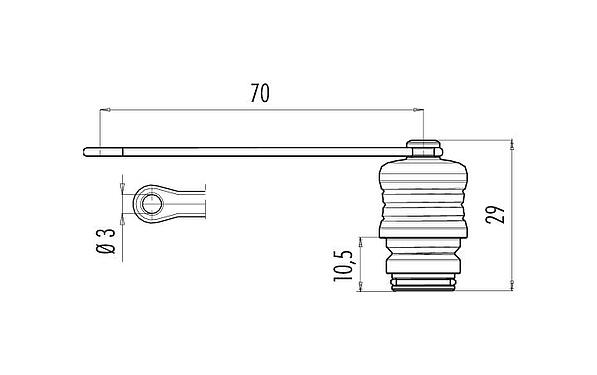 Scale drawing 08 2559 000 000 - Snap-In - Protective cap for flange plug; Series 720