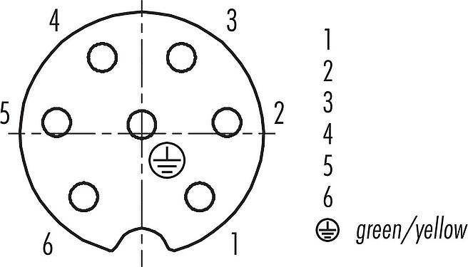 联系安排 (外掛程式側) RD24 孔头法兰座, 极数: 6+PE, 非屏蔽, 焊接, IP67, UL, ESTI+, VDE, 板前安装