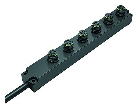 Illustration 72 9142 500 06 - Snap-In 6-way distributor, Contacts: 5, unshielded, moulded on the cable, IP67, 5 x 0.75 mm²