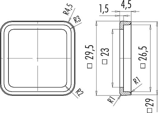 Scale drawing Seal, for male power connector