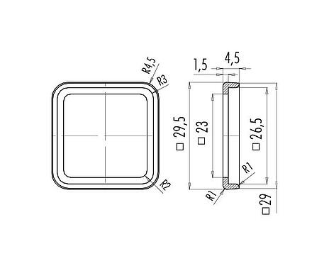 Scale drawing 16 8088 000 - Type A - Profile gasket, NBR black; Series 210
