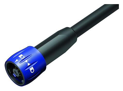 Illustration Bayonet Male cable connector, Contacts: 8, unshielded, solder, IP67, PUR, black, 8 x 0.25 mm², 2 m