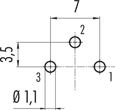导体结构 M16 针头法兰座, 极数: 3 (03-a), 非屏蔽, THT, IP40, M18x0,75, 後壁安裝