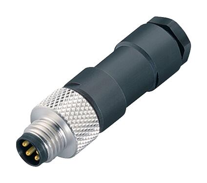 Illustration M8 Male cable connector, Contacts: 4, 3.5-5.0 mm, unshielded, solder, IP67, UL 2238
