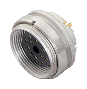 Illustration 09 0054 80 14 - M16 IP40 Female panel mount connector, Contacts: 14 (14-b), unshielded, solder, IP40, front fastened