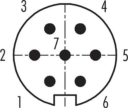 联系安排 (外掛程式側) M16 弯角针头电缆连接器, 极数: 7 (07-a), 4.0-6.0mm, 非屏蔽, 焊接, IP40