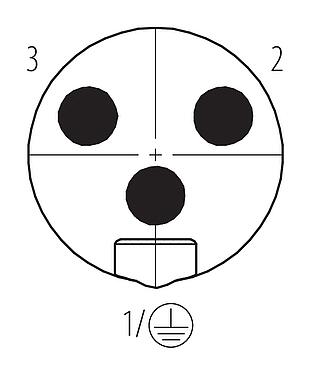 联系安排 (外掛程式側) 7/8" 弯角针头电缆连接器, 极数: 2+PE, 6.0-8.0mm, 非屏蔽, 螺钉接线, IP67, UL 2238, VDE